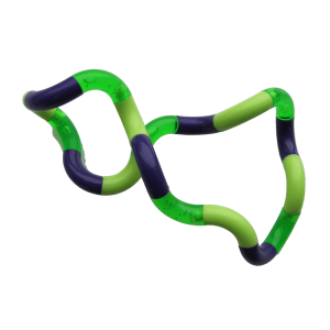 Tangle Toy, a fidget toy comprising of 18 curved segments attached together that you can manipulate into various shapes