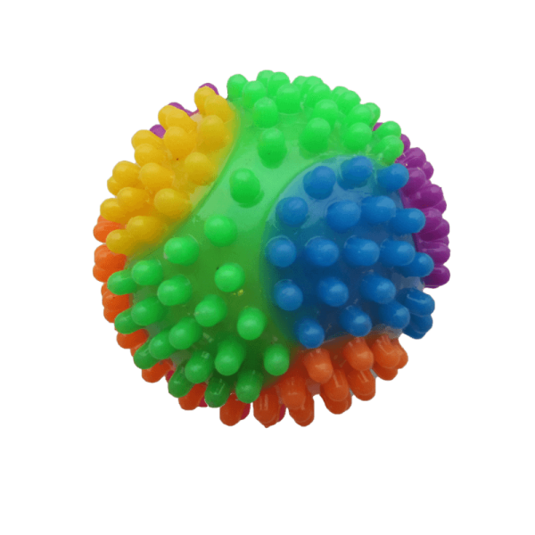 Flashing Bobble Ball is a multi-coloured plastic ball covered in spikes which lights up a