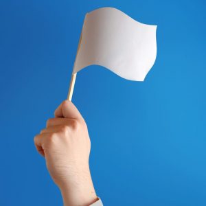 waving a white flag giving up