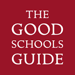 The Good schools Guide image, wite writing on a purple background