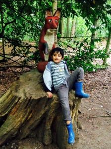 child in the Gruffalo woods