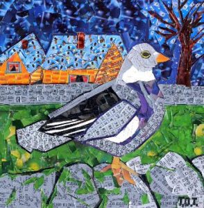 collage of recycled material