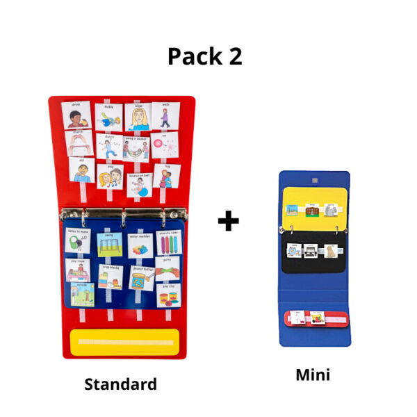 a standard and a mini PECS communication book